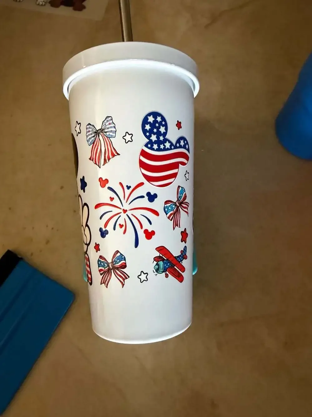 Disney Americana Mickey Mouse Patriotic Travel Tumbler